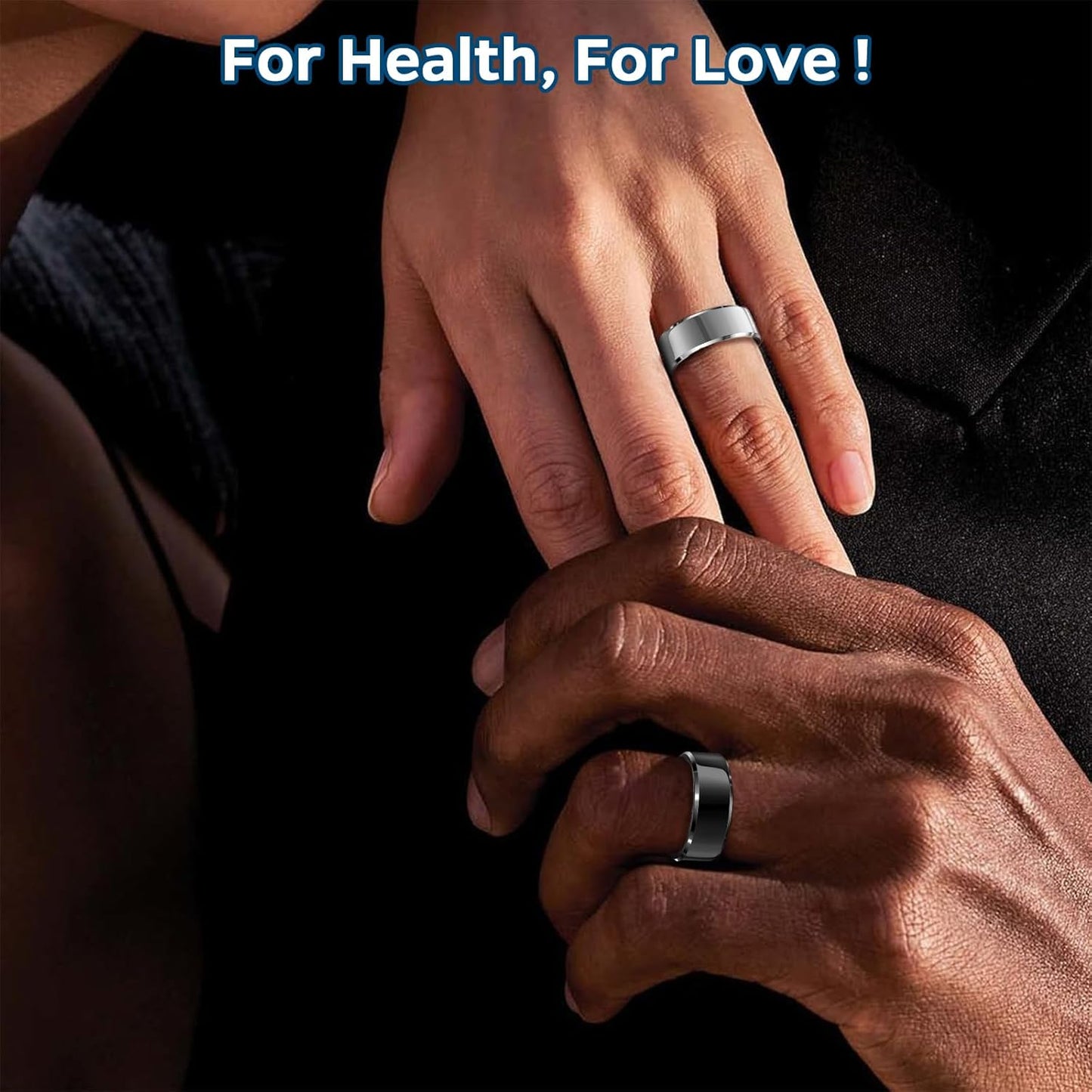 Advanced Sleep Tracker Ring with Heart Rate Monitoring, Waterproof Fitness Tracking, Activity Metrics (Steps, Distance, Calories), Air Gesture Control, Up to 7-Day Battery Life, Compatible with iOS and Android (Silver, Size #12)